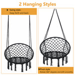 Load image into Gallery viewer, 2 Pack Hammock Chair Swing Hammock Swing Chair Macrame Hanging Chair Cotton for Bedroom Girls Room Deck Porch Indoor Outdoor Garden Backyard, Black
