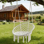 Load image into Gallery viewer, Garpans Hammock Chair Macrame Swing Chair Handmade Knitted Hanging Cotton Rope Chair for Indoor/Outdoor Home Patio Deck Yard Garden Reading Leisure
