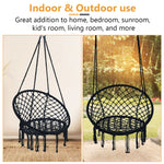 Load image into Gallery viewer, 2 Pack Hammock Chair Swing Hammock Swing Chair Macrame Hanging Chair Cotton for Bedroom Girls Room Deck Porch Indoor Outdoor Garden Backyard, Black
