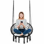 Load image into Gallery viewer, 2 Pack Hammock Chair Swing Hammock Swing Chair Macrame Hanging Chair Cotton for Bedroom Girls Room Deck Porch Indoor Outdoor Garden Backyard, Black
