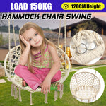 Load image into Gallery viewer, Garpans Hammock Chair Macrame Swing Chair Handmade Knitted Hanging Cotton Rope Chair for Indoor/Outdoor Home Patio Deck Yard Garden Reading Leisure

