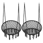 Load image into Gallery viewer, 2 Pack Hammock Chair Swing Hammock Swing Chair Macrame Hanging Chair Cotton for Bedroom Girls Room Deck Porch Indoor Outdoor Garden Backyard, Black
