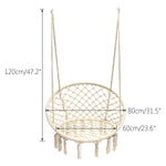 Load image into Gallery viewer, Garpans Hammock Chair Macrame Swing Chair Handmade Knitted Hanging Cotton Rope Chair for Indoor/Outdoor Home Patio Deck Yard Garden Reading Leisure
