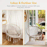 Load image into Gallery viewer, 2 Pack Hammock Chair Swing Hammock Swing Chair Macrame Hanging Chair Cotton for Bedroom Girls Room Deck Porch Indoor Outdoor Garden
