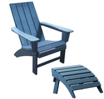 Load image into Gallery viewer, Folding Adirondack Chairs with Footrest Patio HDPE All-Weather Adirondack Chairs with Ottoman for Outside Pool Garden Backyard Beach
