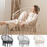 Load image into Gallery viewer, Garpans Hammock Chair Macrame Swing Chair Handmade Knitted Hanging Cotton Rope Chair for Indoor/Outdoor Home Patio Deck Yard Garden Reading Leisure
