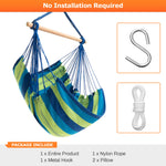 Load image into Gallery viewer, Hammock Chair with 2 Cushions Hanging Rope Swing Hammock Swing Chair Hanging Swing Chair for Indoor Outdoor Bedroom Backyard Max 330lbs Blue
