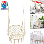 Load image into Gallery viewer, Garpans Hammock Hanging Swing Chair Handmade Knitted Macrame Swing Chair with Tassels Max 330 Lbs Durable 2 Ways to Hang for Bedroom, Home, Patio,Courtyard - Black
