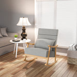 Load image into Gallery viewer, Nursery Cushion Rocking Chair Rocking Chair with Solid Wood Base, Lounge Chair with Pillow Armrest, for Living Room
