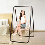 Load image into Gallery viewer, Hammock Chair Hanging Chair Swing with Stand with Heavy Duty Hanging Hardware Kit, Indoor Macrame Swing Chairs 100% Cotton Rope for Bedrooms

