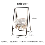 Load image into Gallery viewer, Hammock Chair Hanging Chair Swing with Stand with Heavy Duty Hanging Hardware Kit, Indoor Macrame Swing Chairs 100% Cotton Rope for Bedrooms
